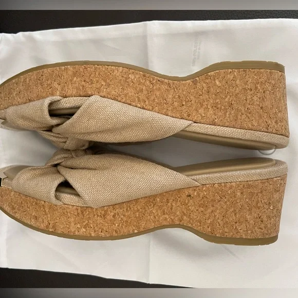 NEW JIMMY CHOO Avenue Crisscross Wedge Slide Sandals - Picture 11 of 12